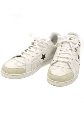 Dior Christian Star Leather Sneakers White 40